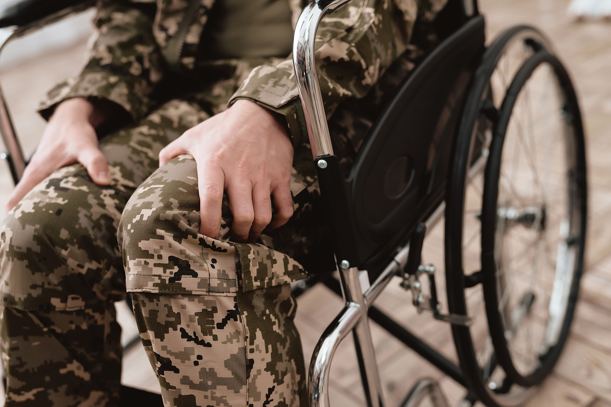 Army, Navy, Air Force Injury and Accident Compensation Cardiff - Veteran in wheelchair